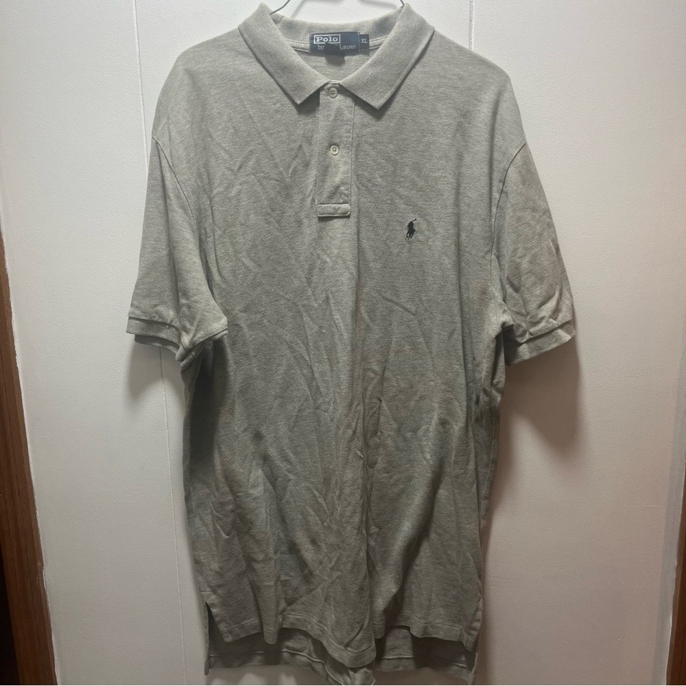 Polo Ralph Lauren Polo Shirt Short Sleeve Men's Size XL Solid‎ Gray/Tan